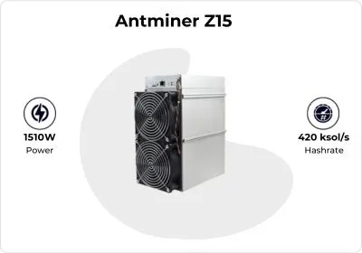 ماینر Z15 420K - خرید و قیمت | Bitmain Antminer Z15 420K 1 دستگاه ماینر Bitmain Antminer Z15 420K